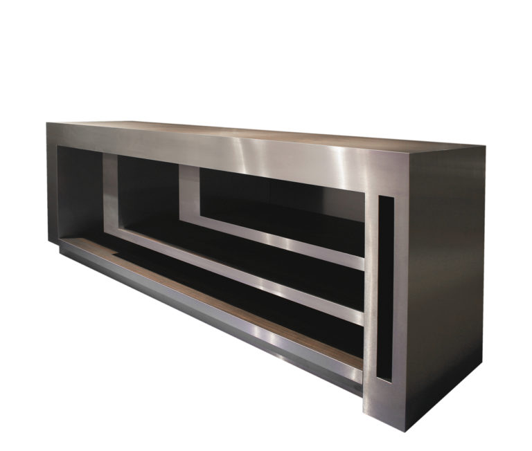 Strato_design_LEISOLE#5_sculptural kitchen island in mat stainless steel_wood_2005_01