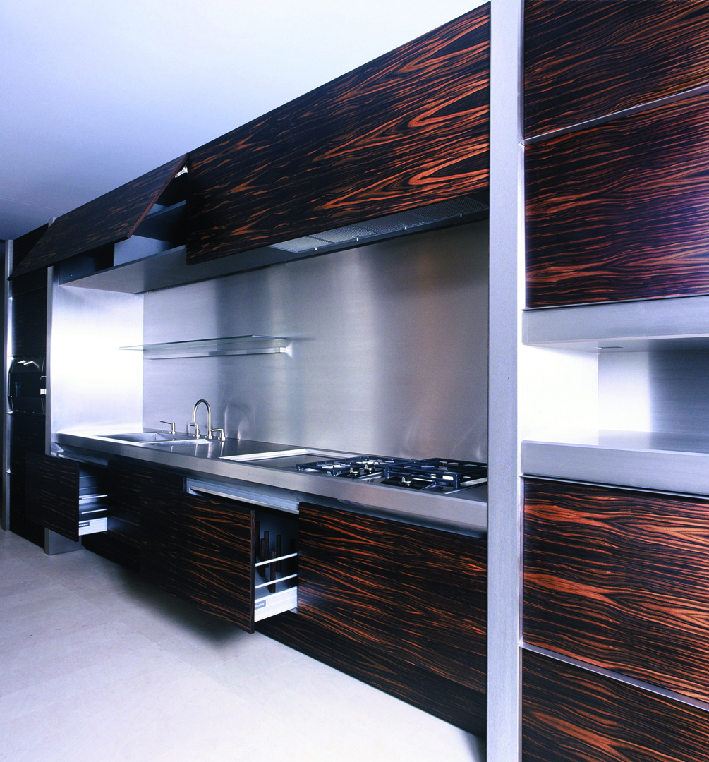Strato_design_Non Plus Ultra_bespoke kitchen project in Milano_Ebony wood_mat stainless steel_007