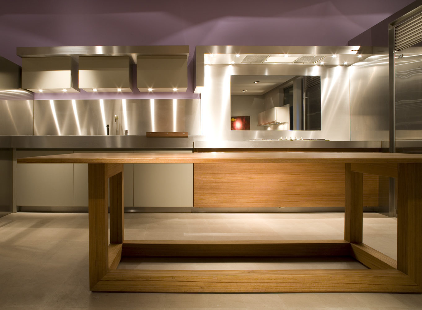 Strato_design_Non Plus Ultra_bespoke kitchen project in Milano_Teak wood_mat stainless steel_stratocolor tortora_15