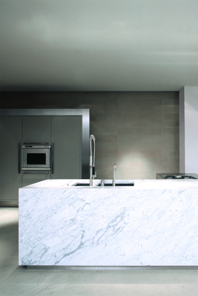 Strato_design_Non Plus Ultra_bespoke kitchen project in Milano_mat stainless steel_mat grey lacquer_Carrara marble_2002_29-93