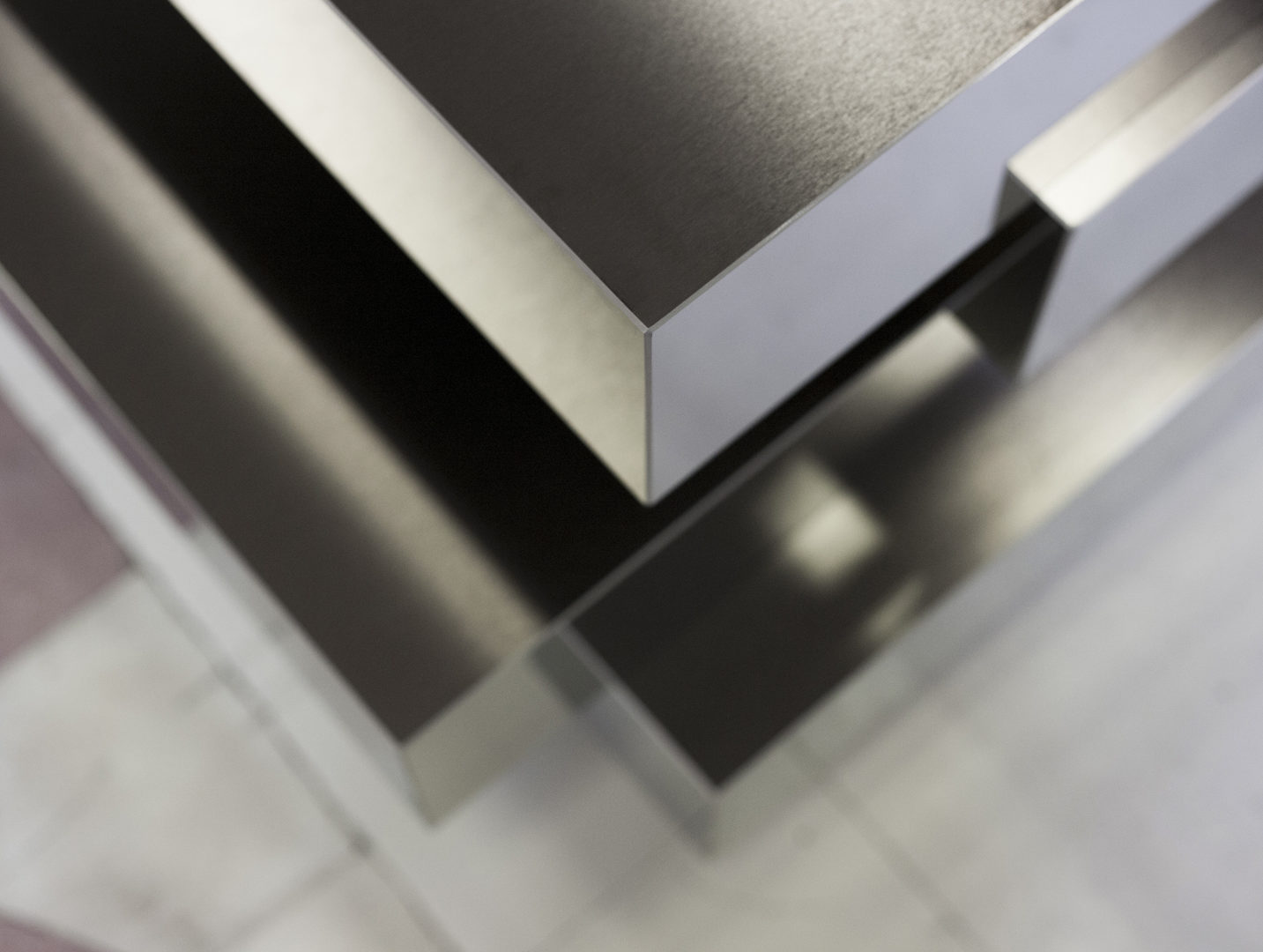 Strato_design_RIFLESSI#1_kitchen island_low cabinet_mat stainless steel black_bronze_mirror stainless steel_05